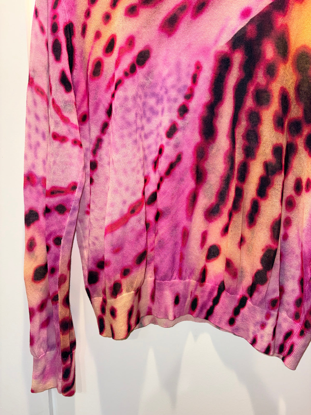 Dries Van Noten Spring 2025 Orchid Graphic Mesh Top