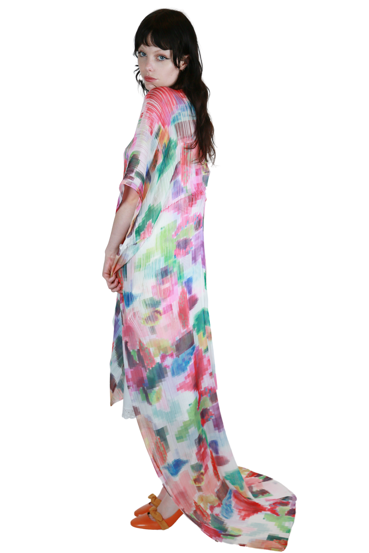 Issey Miyake Floral Cape Dress