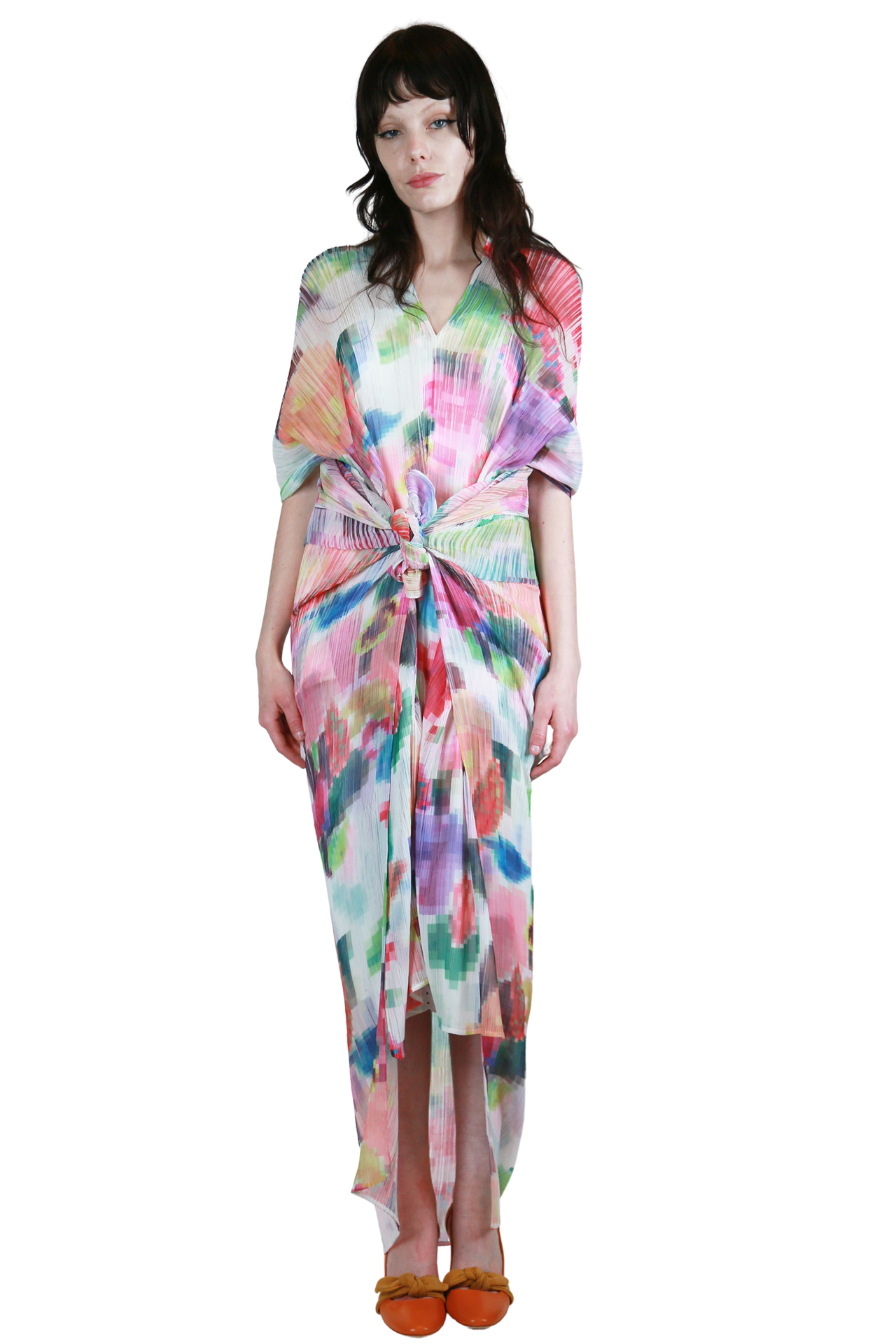 Issey Miyake Floral Cape Dress