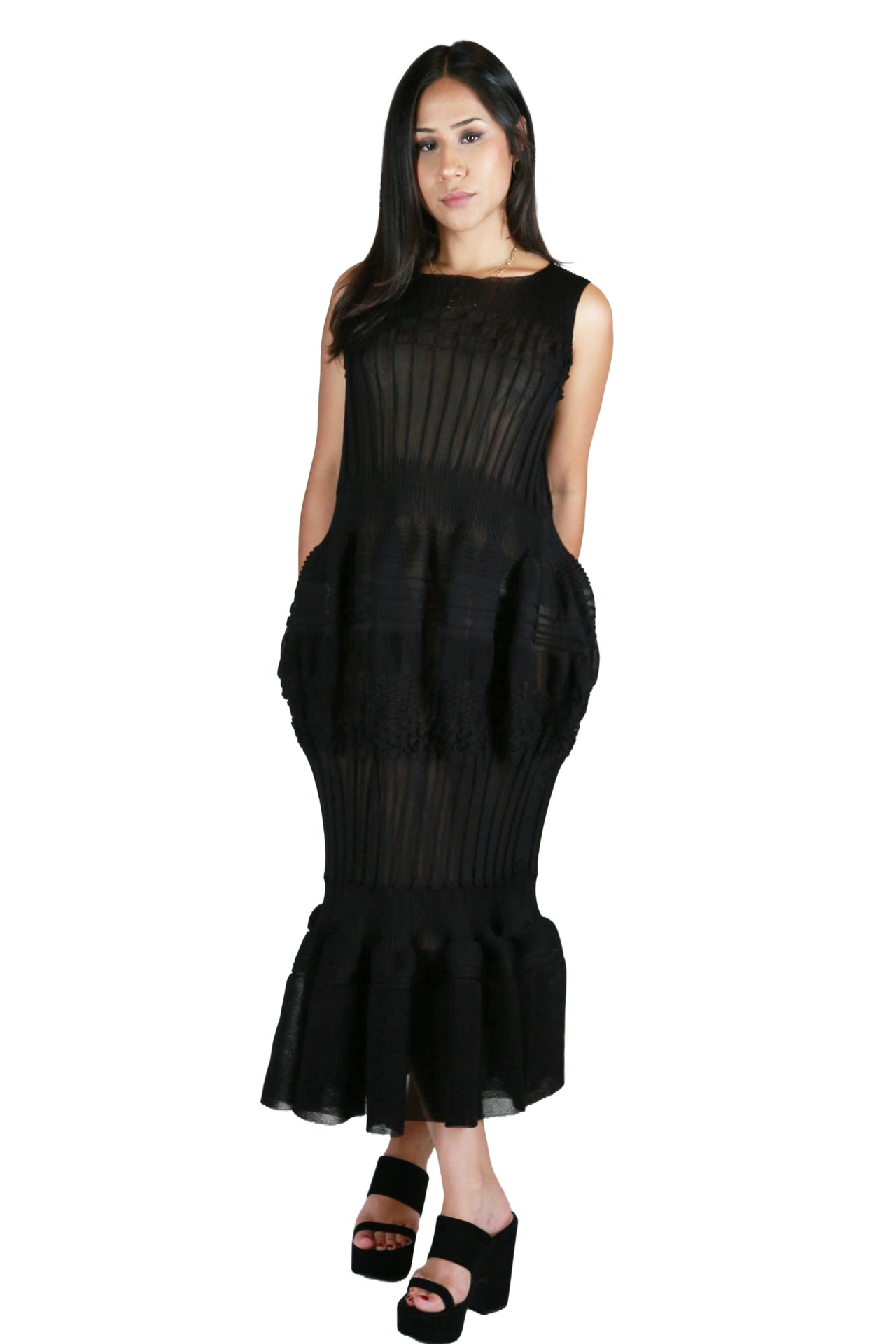 Issey Miyake Black Lantern Dress